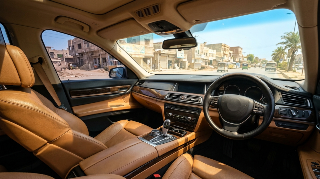 Car interior sun damage protection in Pakistan with windshield sunshade and UV protection
